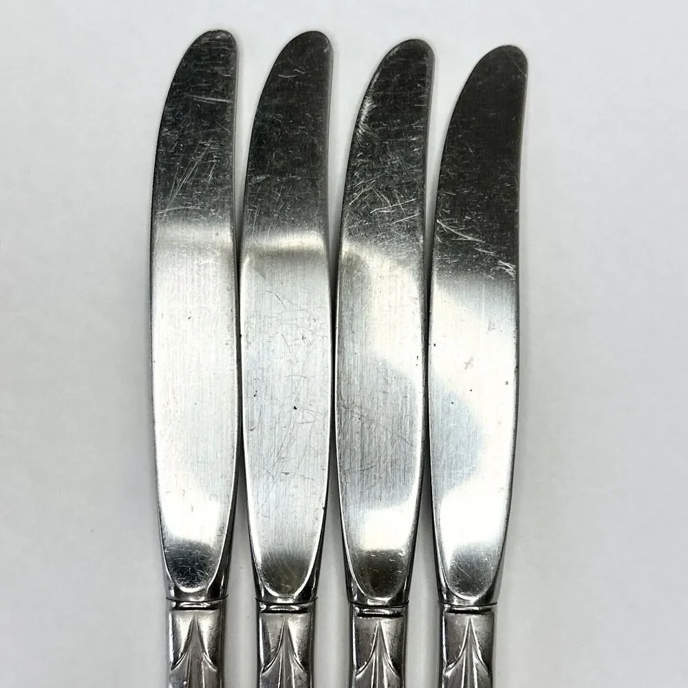 Lot Of 4 Stainless‎ Steel CONCEPT Dinner Knives International 1847 No Markings